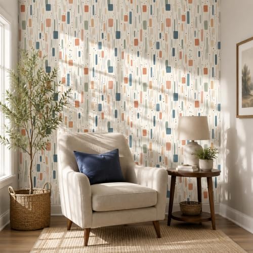 GloryTik Peel and Stick Wallpaper Modern Abstract Geometric Pattern, Self - Image 7