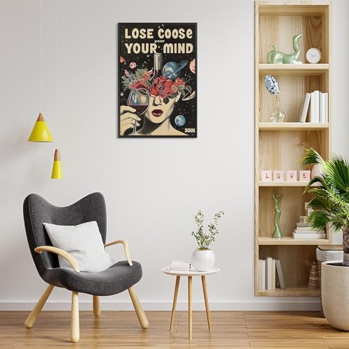 Vintage Lose Your Mind Your Coose Soul Flowers Posters Room Aesthetics Black - Image 6