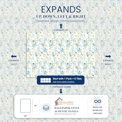 PINWELIFE® Acoustic Art Tiles – 8-Pack 12"x16" Sound Absorbing Panels, Seamless - Image 5