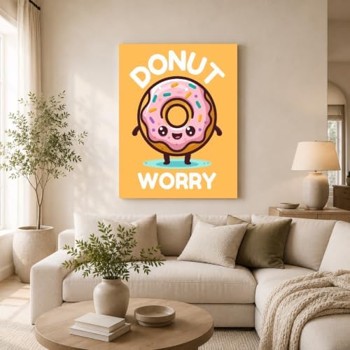 InkFlow Posters Donut Worry Canvas Poster - Image 2
