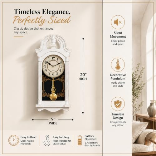 Clockswise Vintage Grandfather-Style Wall Clock - Image 5