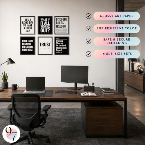 Set of 6 Motivational Wall Art, Inspirational Office Wall Decor - Image 5