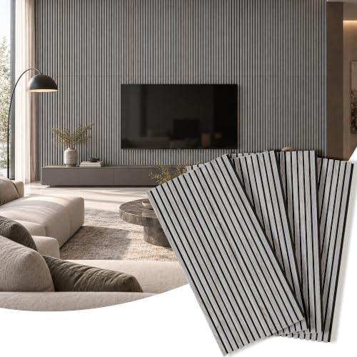 4 Pack Sound Absorbing Wood Slat Wall Panels, 47.2"x23.6" by HRYJ%EF%BC%9AFurnitureEssentials