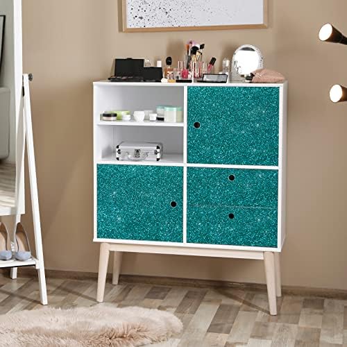 VEELIKE Sparkle Teal Green Glitter Wallpaper Peel and Stick Removable Glitter - Image 5