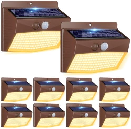 Peasur 10 Pack Solar Motion Sensor Lights Outdoor Waterproof by Peasur