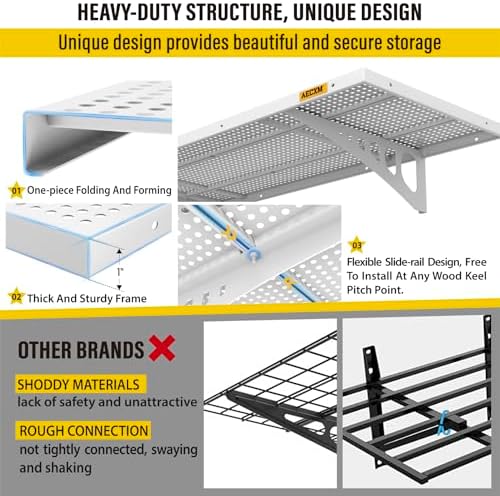 Aecxm 2-Pack 1.64x4ft Adjustable Garage Wall Shelving 560lbs Load Capacity - Image 4