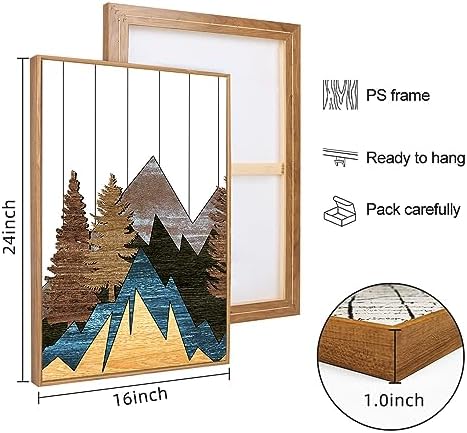 CHDITB Mountain Wall Art Prints Set, Country Woodcut Wall Decor, Rustic Forest - Image 6