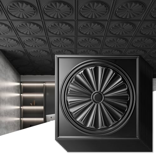 Art3dwallpanels Ceiling Tiles 12 Pack, 24 x 24 Inch by Art3dwallpanels