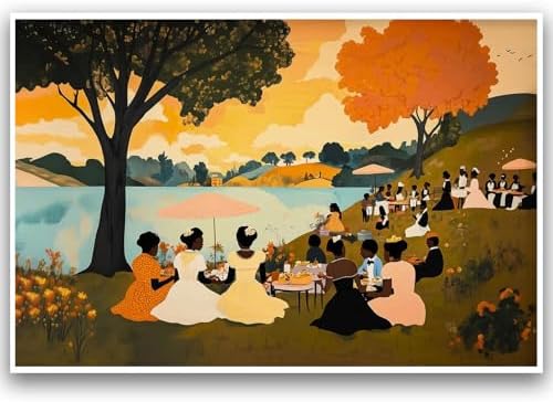 African American Poster Community Lakeside Picnic Poster 16x24Inch Unframed by Unknown