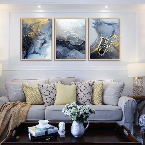 Natural Wood Framed Wall Art for Living Room Abstract Wall Decor for Bedroom - Image 3