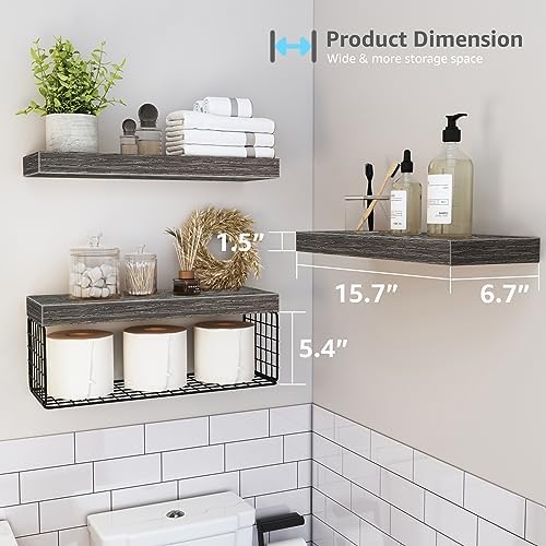 QEEIG Bathroom Shelves Over Toilet Wall Mounted - Image 3