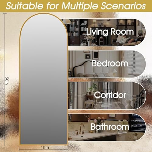 58"x19" Floor Mirror Full Length, Arched Full Length Mirror - Image 5