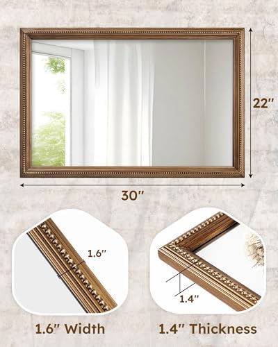 Axeman 22x30 Wood Wall Mirror, Rustic Bathroom Mirror, Vintage Wall Mounted - Image 5