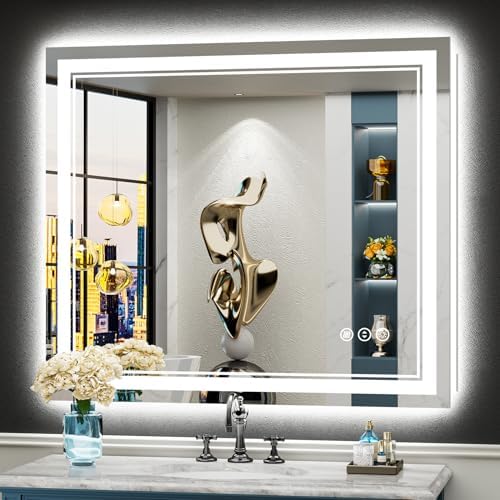 40x36 LED Bathroom Mirror, Backlit & Front Lit Lighted Mirror by Awandee
