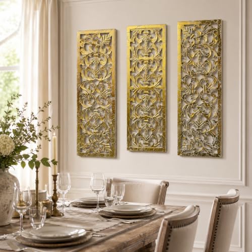 The Wooden Town Wall Art Decor Set of 3-36x12 Decorative Wall Art Panels - Image 5