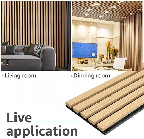 Art3d 4-Pack Soundproof Wood Slat Wall Panels, 94.5 x 7.9 Inch - Image 5
