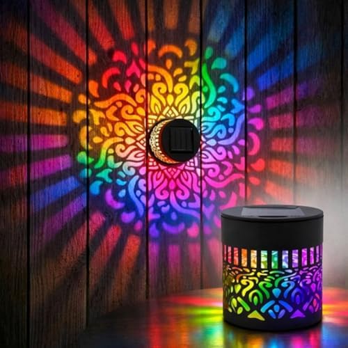 Lscsdf Seven-Color Changing Solar Mandala Projection Wall Light Decorative by Lscsdf