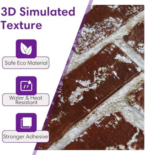 3D Faux Brick Wall Panels Peel and Stick, Designed - Image 4