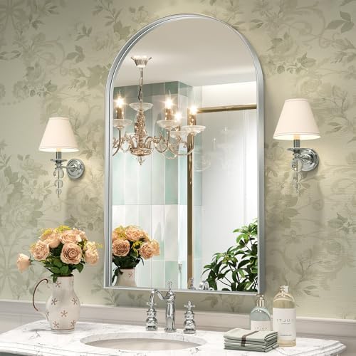 Brightify Arched Mirror, Arched Wall Mirror, 24 x 40 Inch Silver Arch Mirror by Brightify