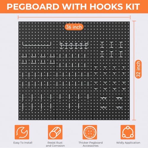 INCLY 90PCS Pegboard Wall Organizer Kit - Image 6