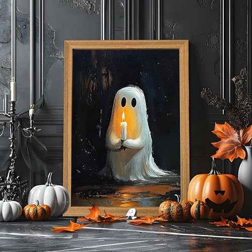 Framed Vintage Halloween Ghost Wall Art - Image 6