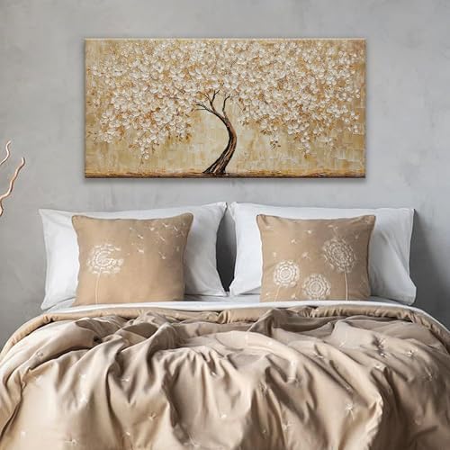 TAIJXAGSG Botanical Wall Art Gold Tree Flower Abstract Wall Decor Modern Canvas - Image 6