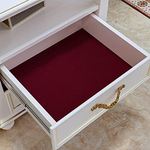 VaryPaper 15.7''x78.7'' Self Adhesive Felt Velvet Fabric Dark Red Velvet - Image 4