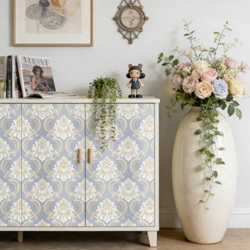 Vintage French Damask Peel and Stick Wallpaper Thickened Removable Self - Image 3