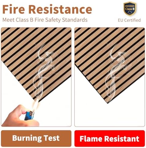 4PCS Wood Slat Acoustic Panels, Self-Adhesive Upgrade Soundproof Wall Panels - Image 3