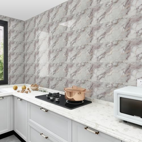 100pcs Peel and Stick Shower Tile Waterproof Marble Tiles Wall Panels - Image 3