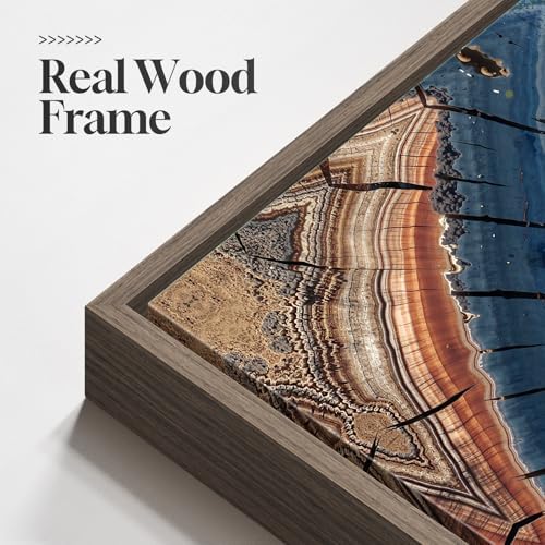 Large Framed Vertical Vintage Tree Ring Wall Art - Image 4