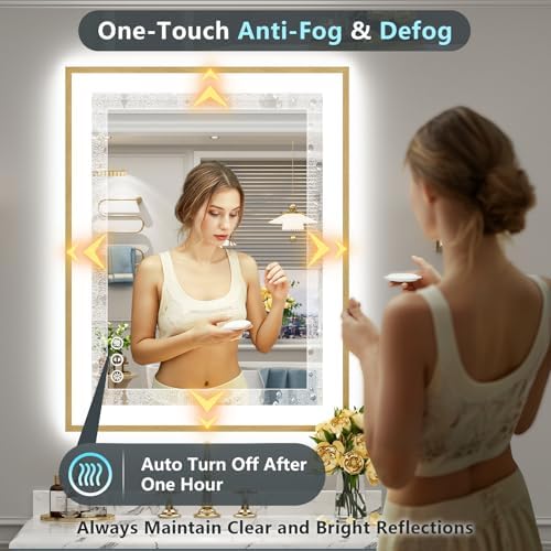 24x36 Gold LED Bathroom Mirror - Image 6