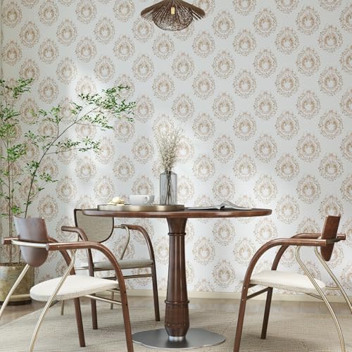 GloryTik Cute Pink Peel and Stick Wallpaper, Vintage Floral Wreath - Image 6