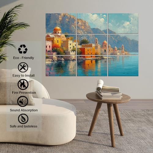 9 Pack Wall Art Acoustic Panels, Decorative Sound Dampening Panels, Acoustic - Image 4