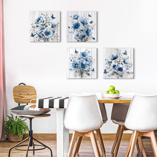 Flowers Framed Canvas Wall Art Butterfly Wall Decor - Image 4