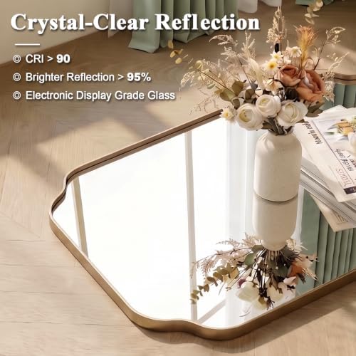 ANDY STAR 30"x40" Champagne Bronze Scalloped Mirror - Image 6