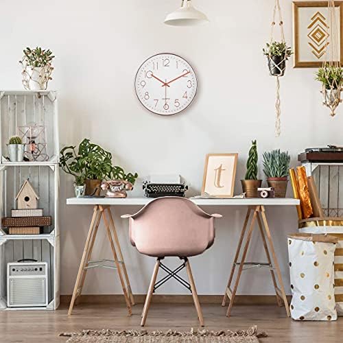 Bernhard Products Rose Gold Wall Clock 12 Inch Silent Non-Ticking Quality - Image 2