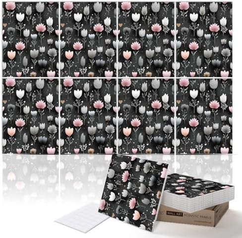 PINWELIFE® Acoustic Art Tiles – 8-Pack 12"x16" Sound Absorbing Panels, Seamless by PinwelifeWallArt%EF%BD%9CAcousticPanels