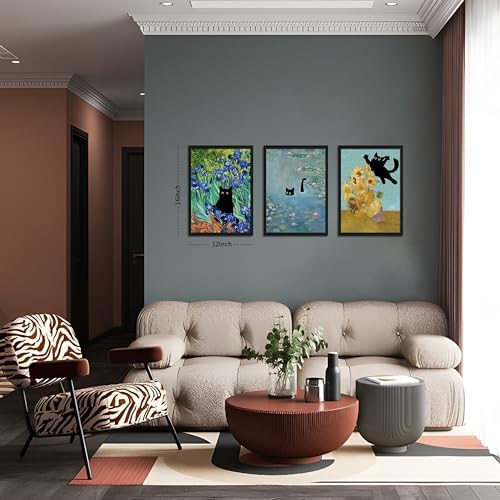 Wood Framed Monet Wall Art Set of 3 - Image 3