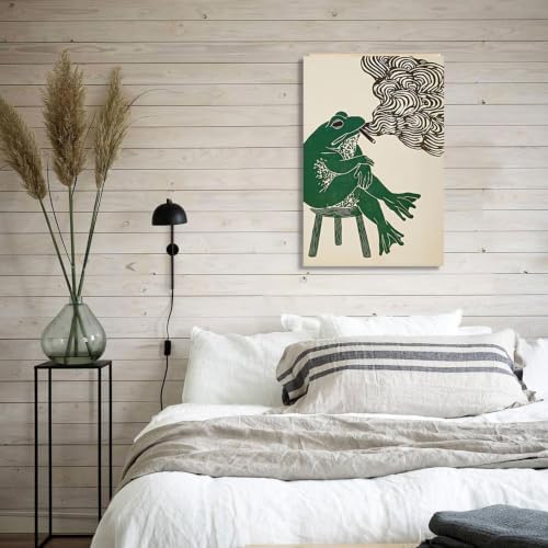 Unframed Smoking Frog Canvas Wall Art 16x20in - Image 4