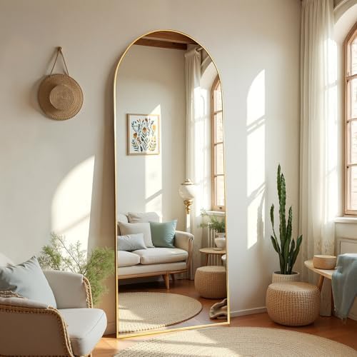Arched Full Length Mirror 65"x24" Leaning Hanging by Unknown