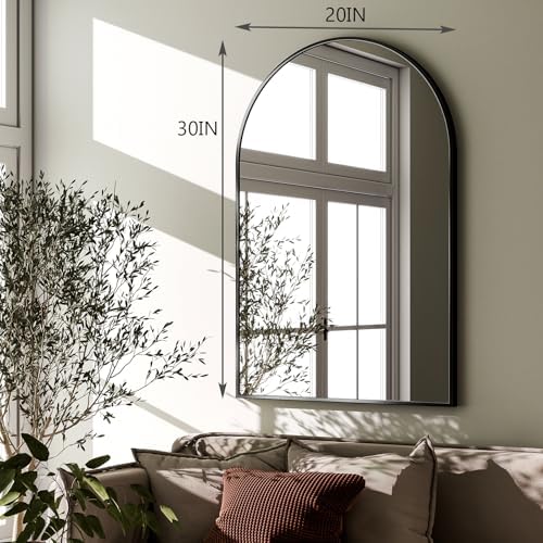 HARRITPURE 20"x30" Arched Bathroom Mirror Wall Mounted Black Arch Mirror - Image 6
