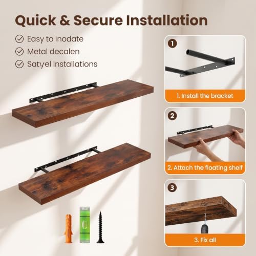 Lufia Floating Wall Shelves, MDF - Image 3