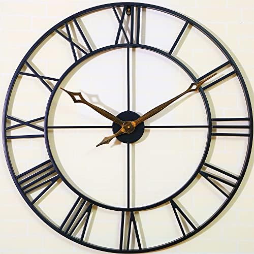 CLXEAST Large Wall Clock 30 Inch, Metal Roman Numeral Wall Clock Modern - Image 2