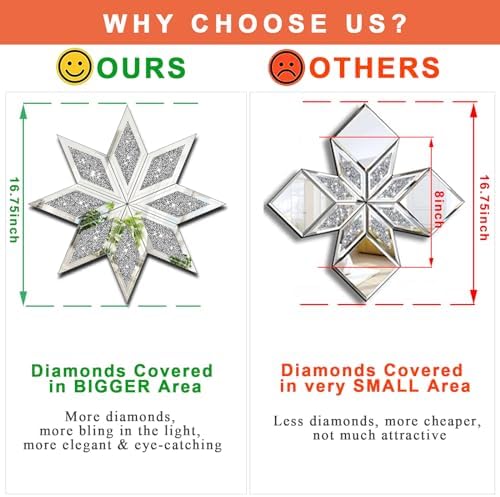 2 Piece Crushed Diamond Decorative Mirror - Image 5