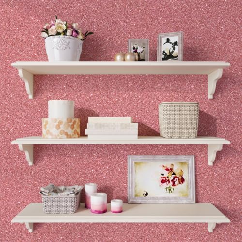 Rose Gold Glitter Wallpaper Sparkly Pink Contact Paper 15.7"x160" - Image 6