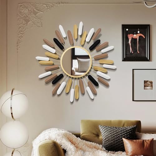 Sunburst Wall Decor Gold Sunburst Mirror, 30”Gold Decorative Mirrors - Image 2