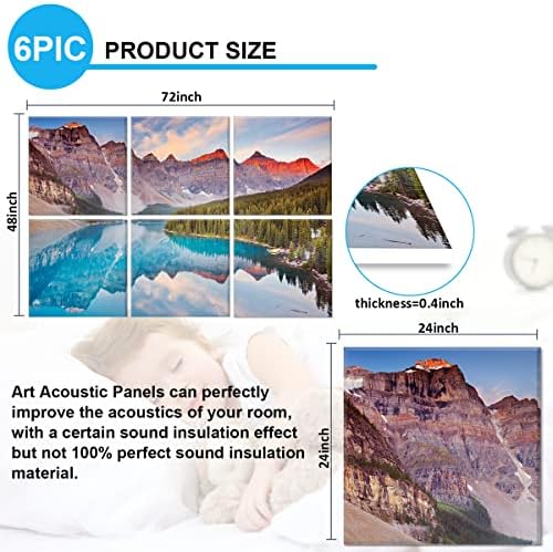 JBER Art Acoustic Panels 72" x 48", Sound Absorbing Wall Art, Moraine Lake - Image 2