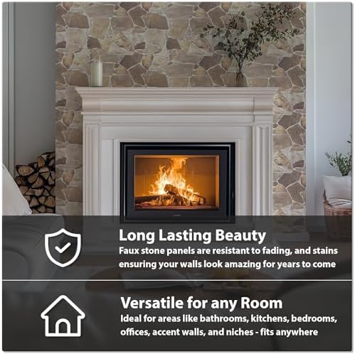 Sample 3D Faux Stone Wall Panel, Material & Finish Preview - Image 5