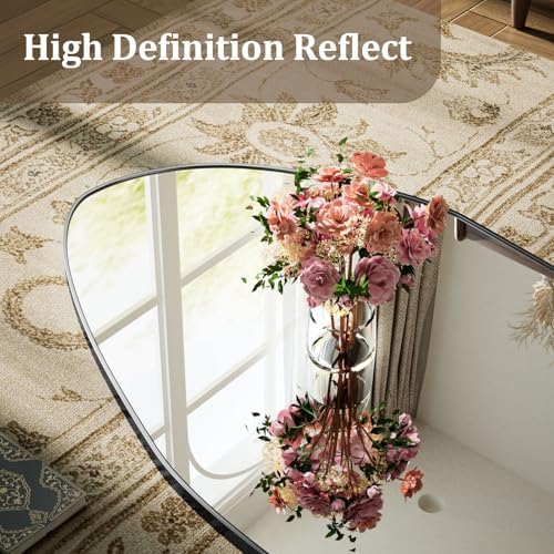 Matte Black 67"X24"Artistic Irregular Mirror Full Length - Image 3